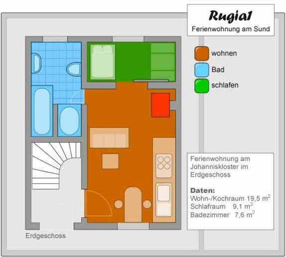 Appartamento Rugia 1 Stralsund Esterno foto